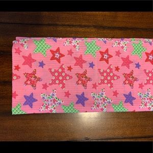 1 1/8 yards of Pink Star Seersucker Fabric